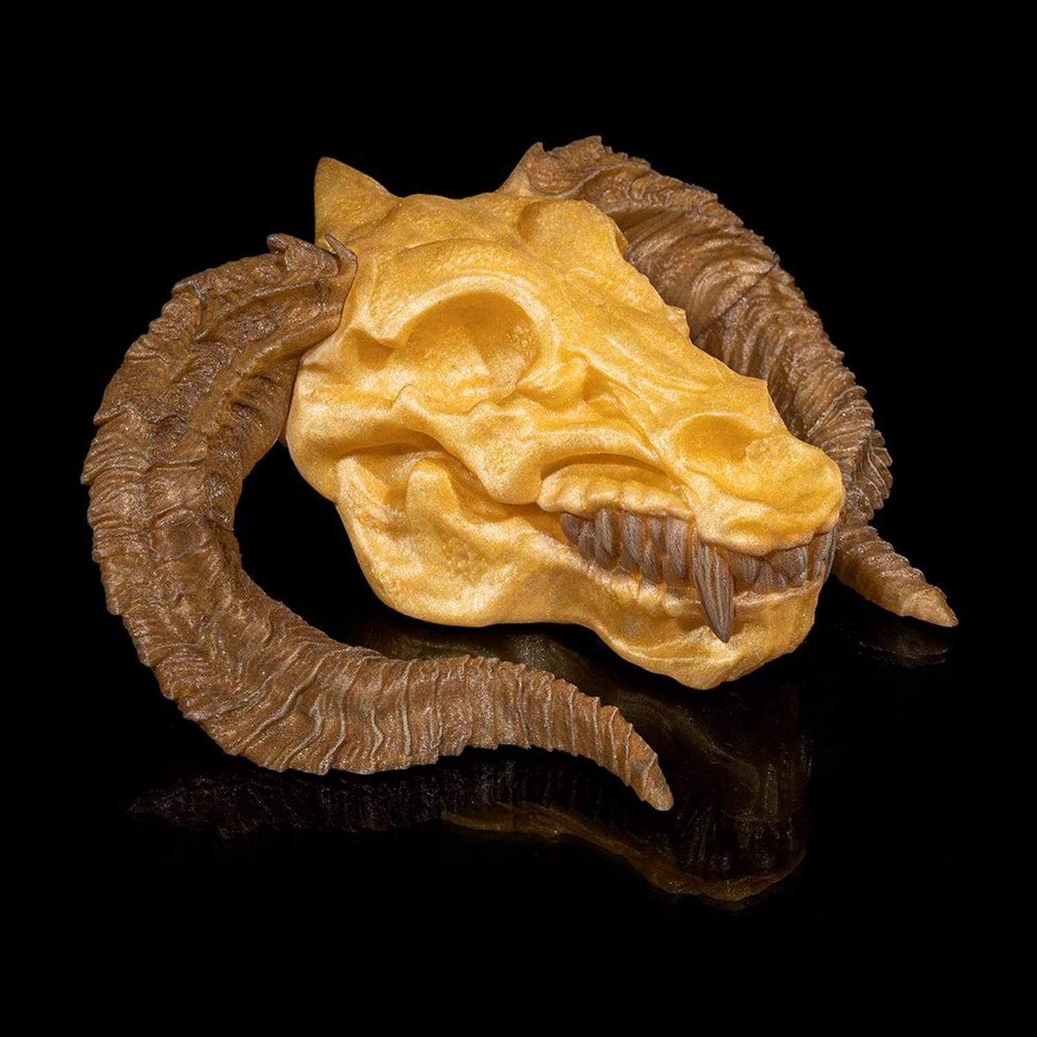 Gold Dragon Skull