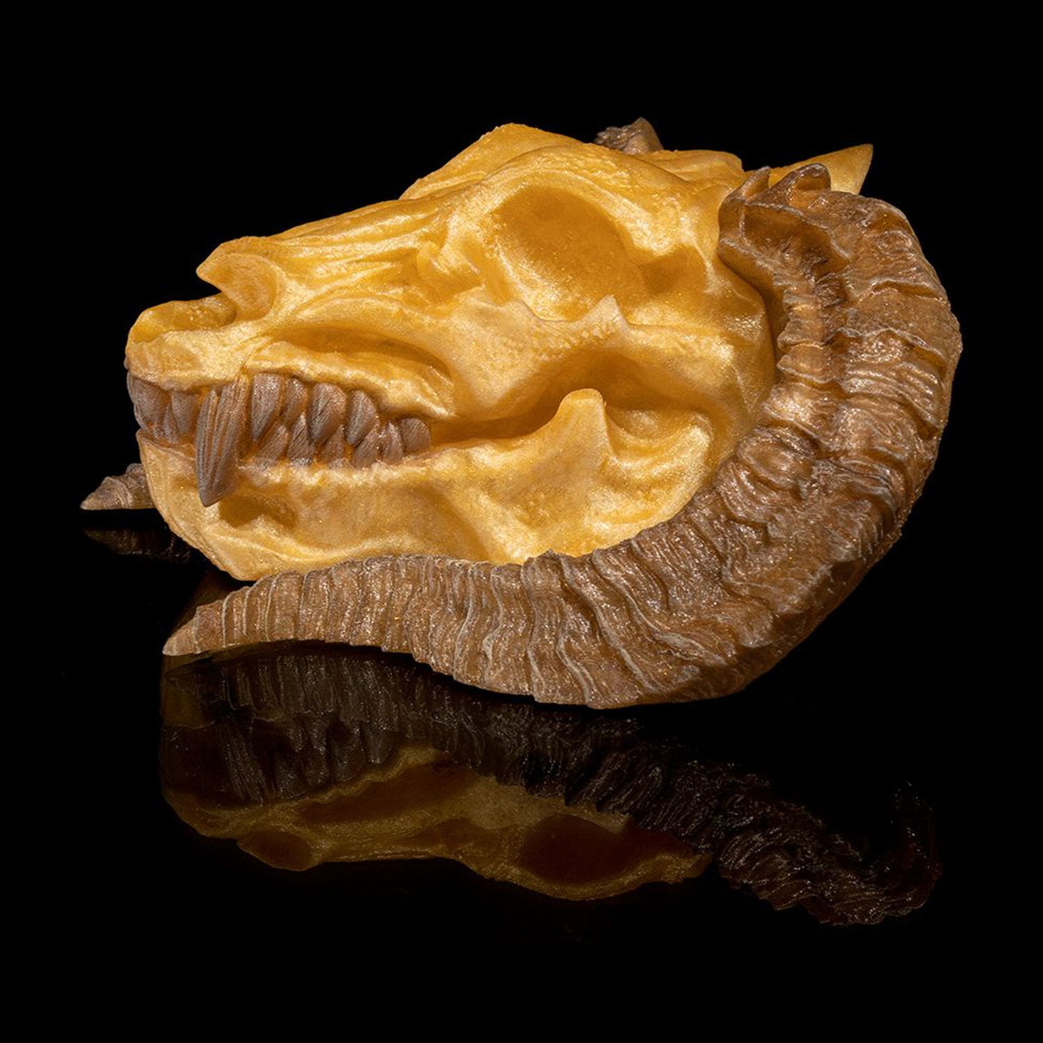 Gold Dragon Skull
