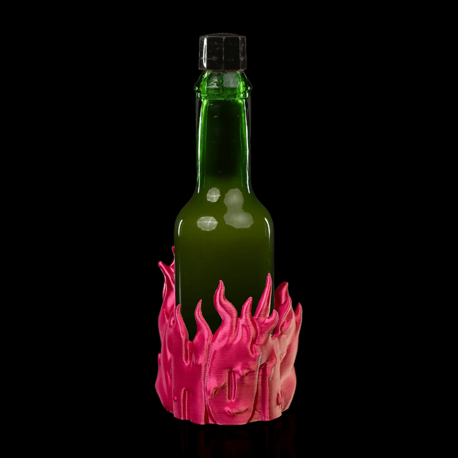 Caution: Hot!: Sauce Bottle Soporte