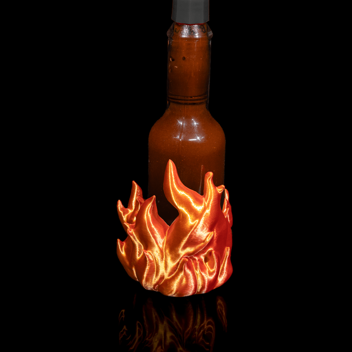Caution: Hot!: Sauce Bottle Soporte