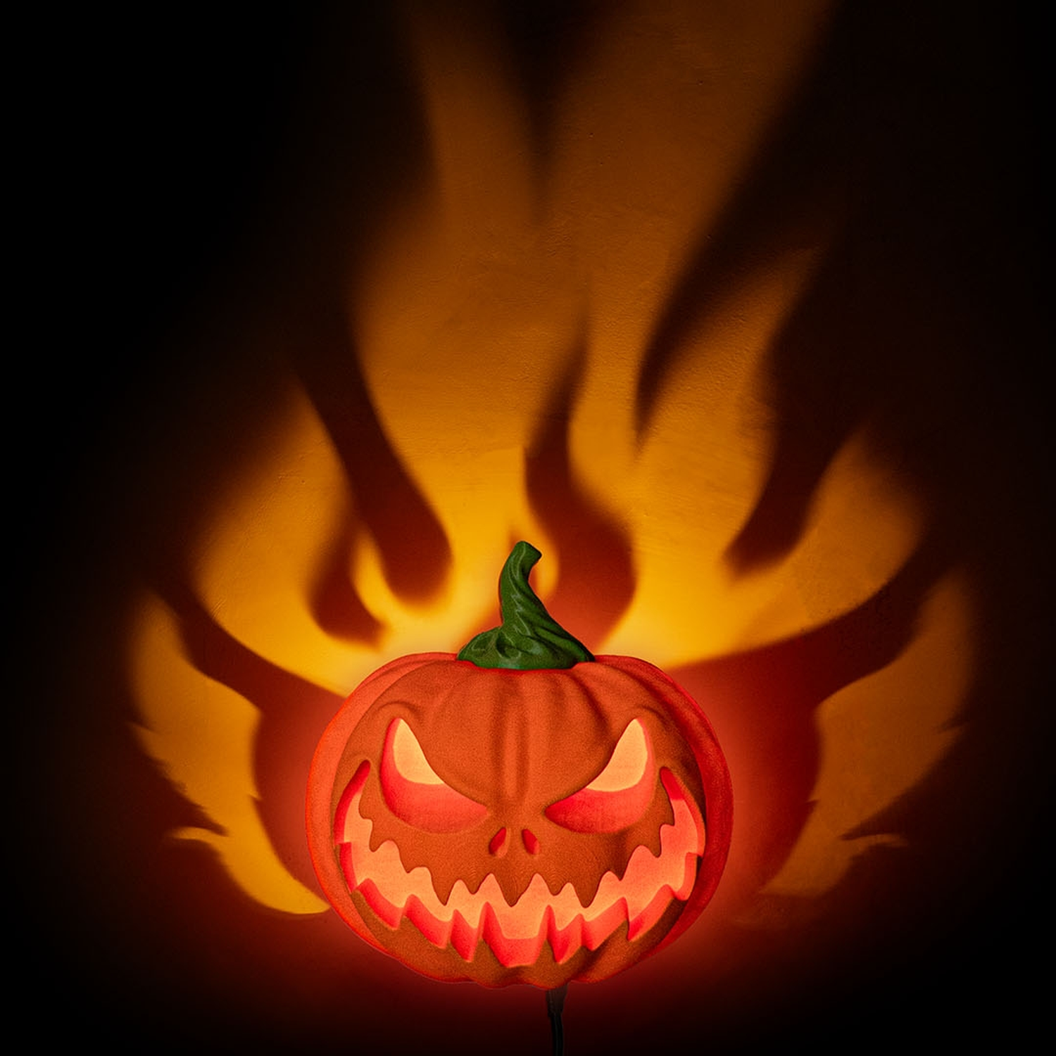 Flaming Pumpkin Wall Lamp