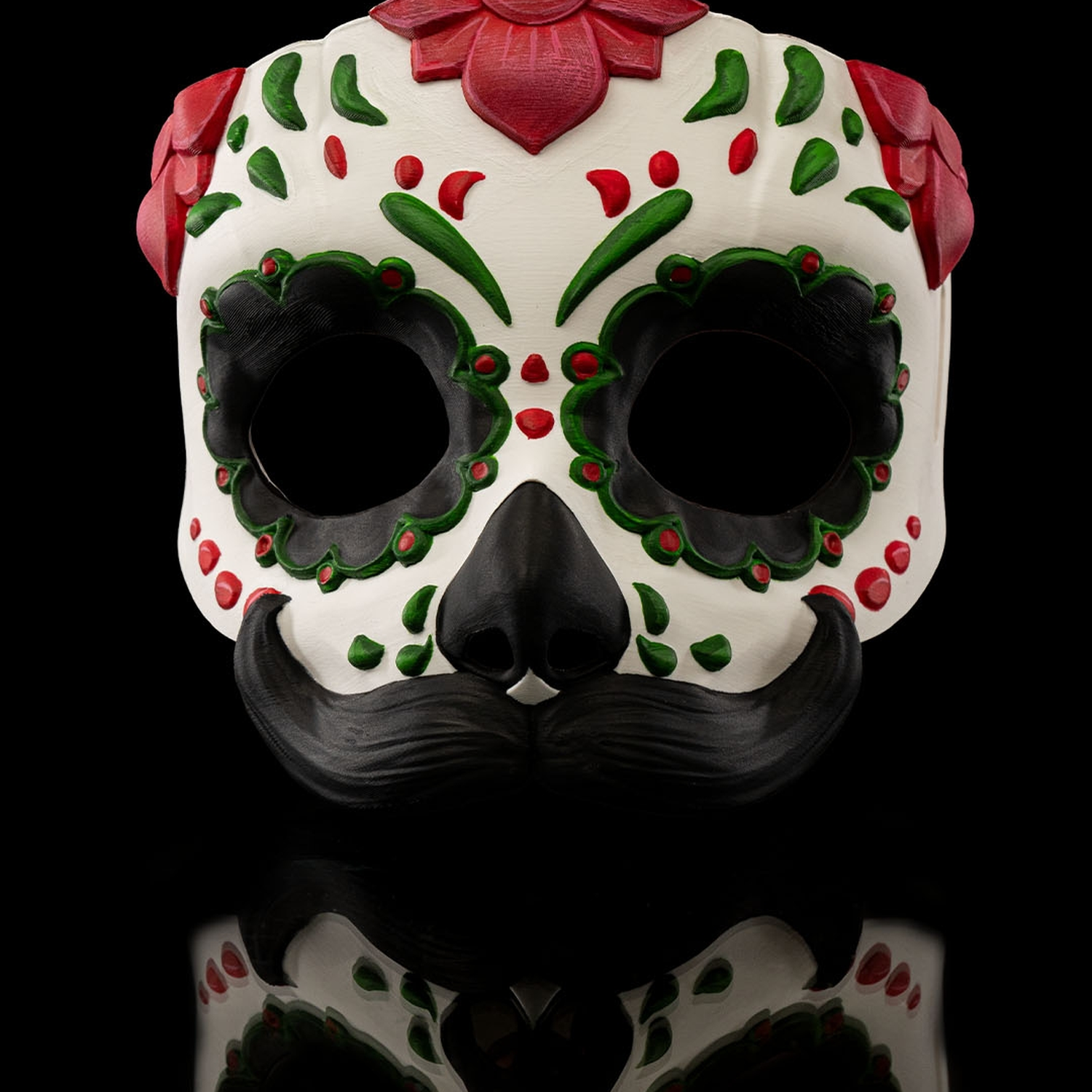 Mustache Calavera Mask
