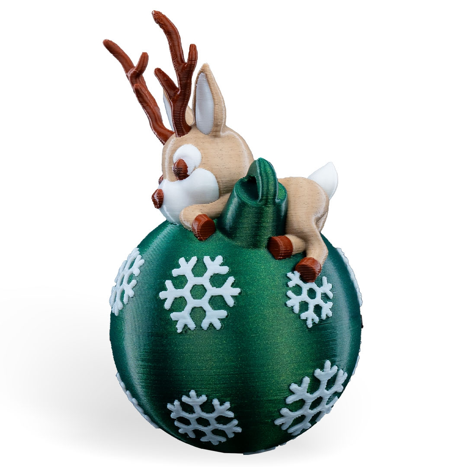 Lying Reindeer Christmas Ornament