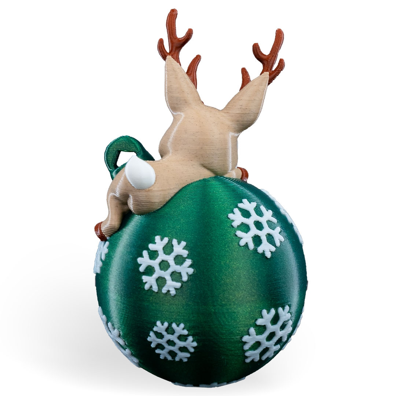 Lying Reindeer Christmas Ornament