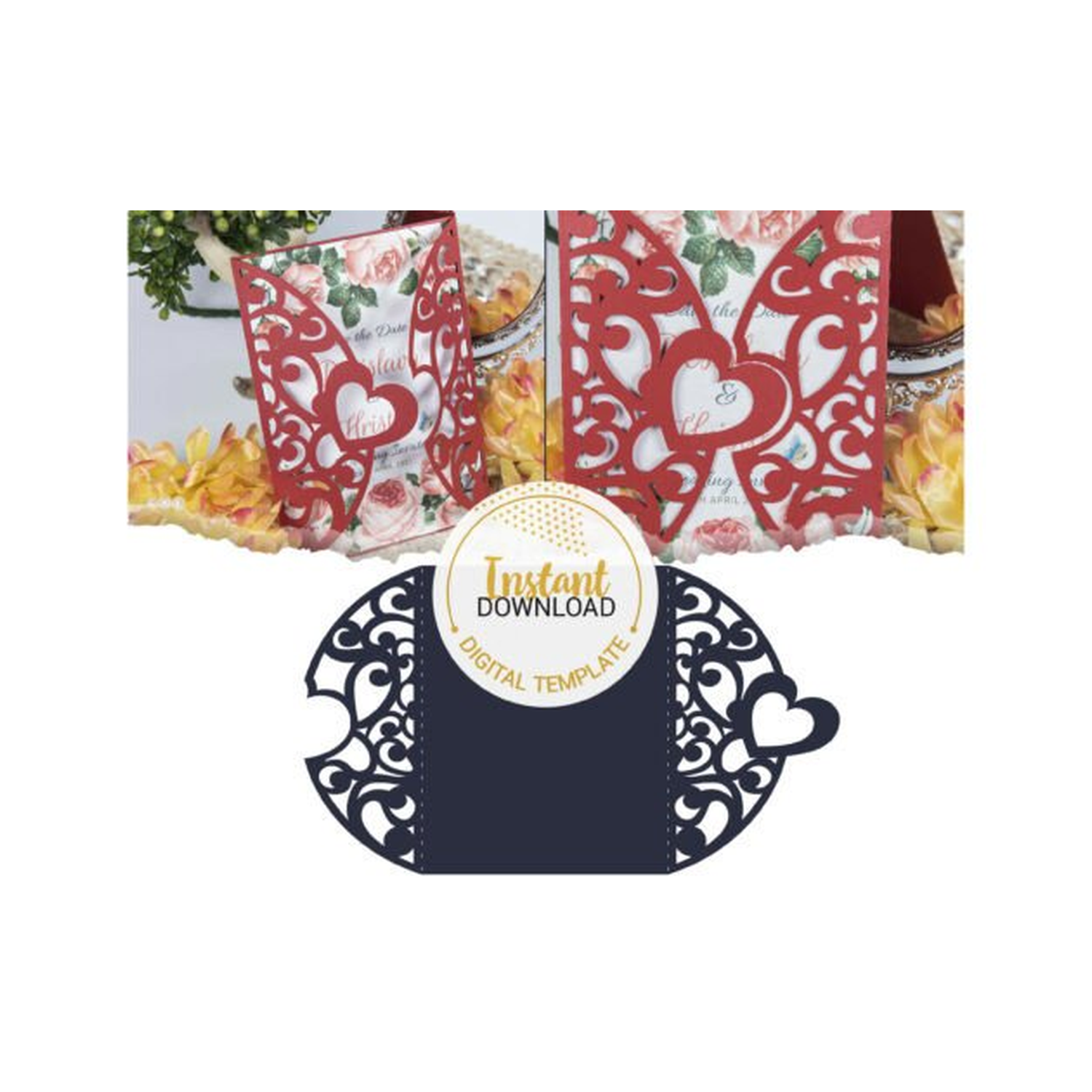 Heartfelt love wedding invitation