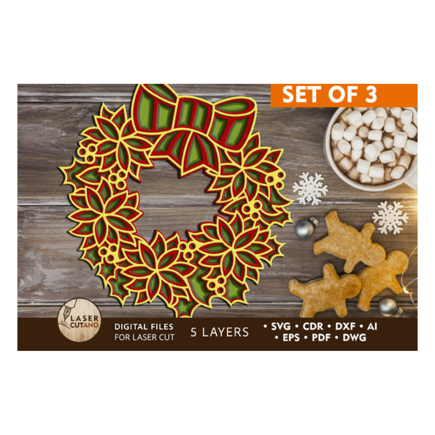 3 Navideño WREATHS