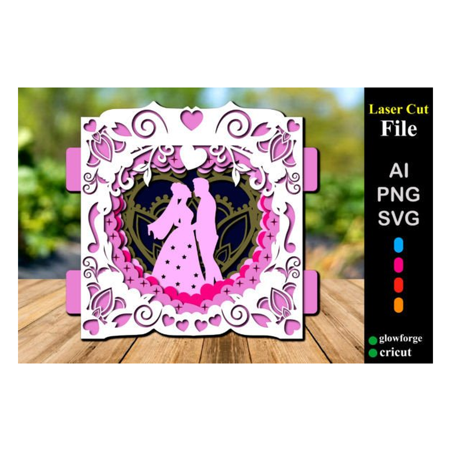 3D wedding popup tunnel card modelo