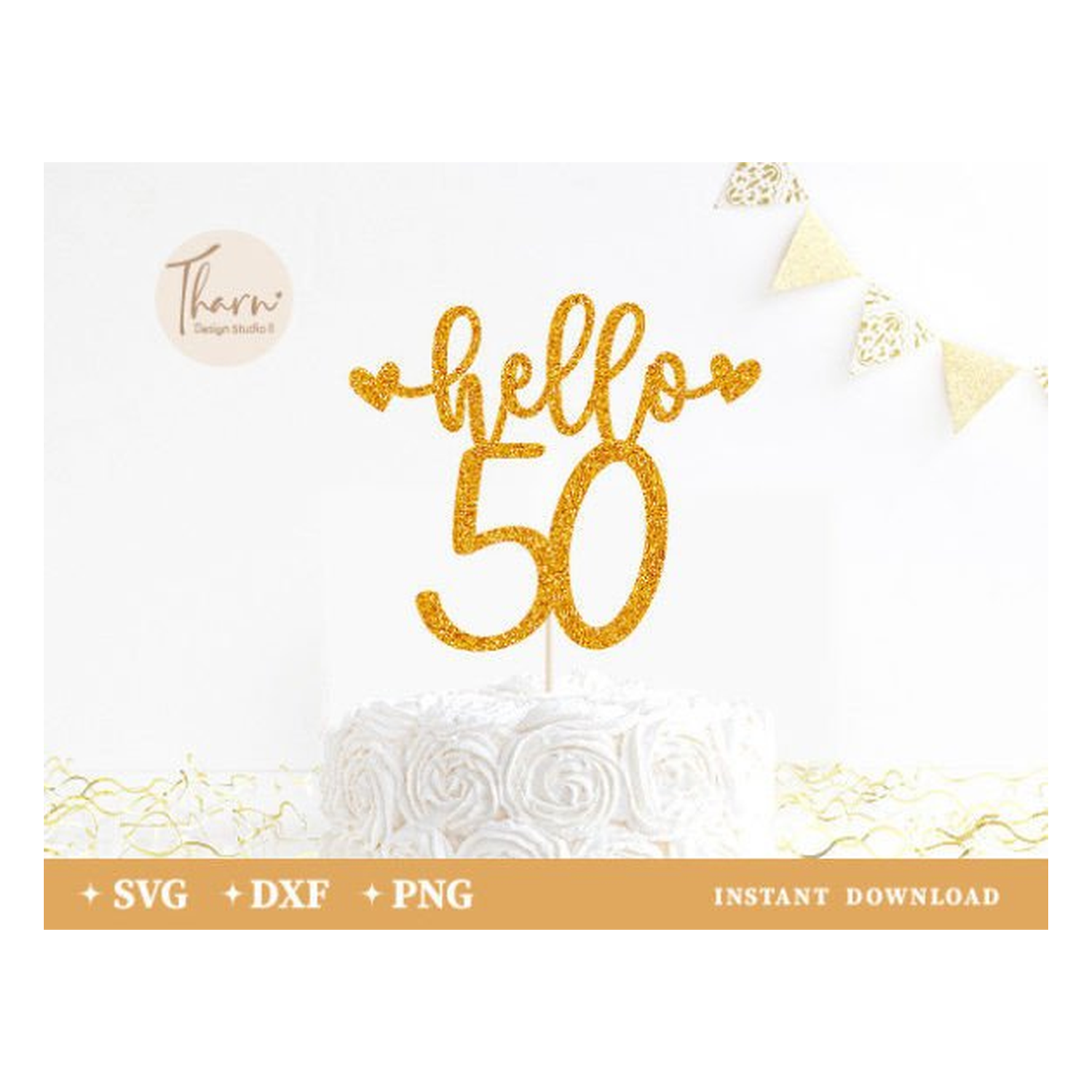 Hello 50 Cumpleaños Tarta Decoración para tarta