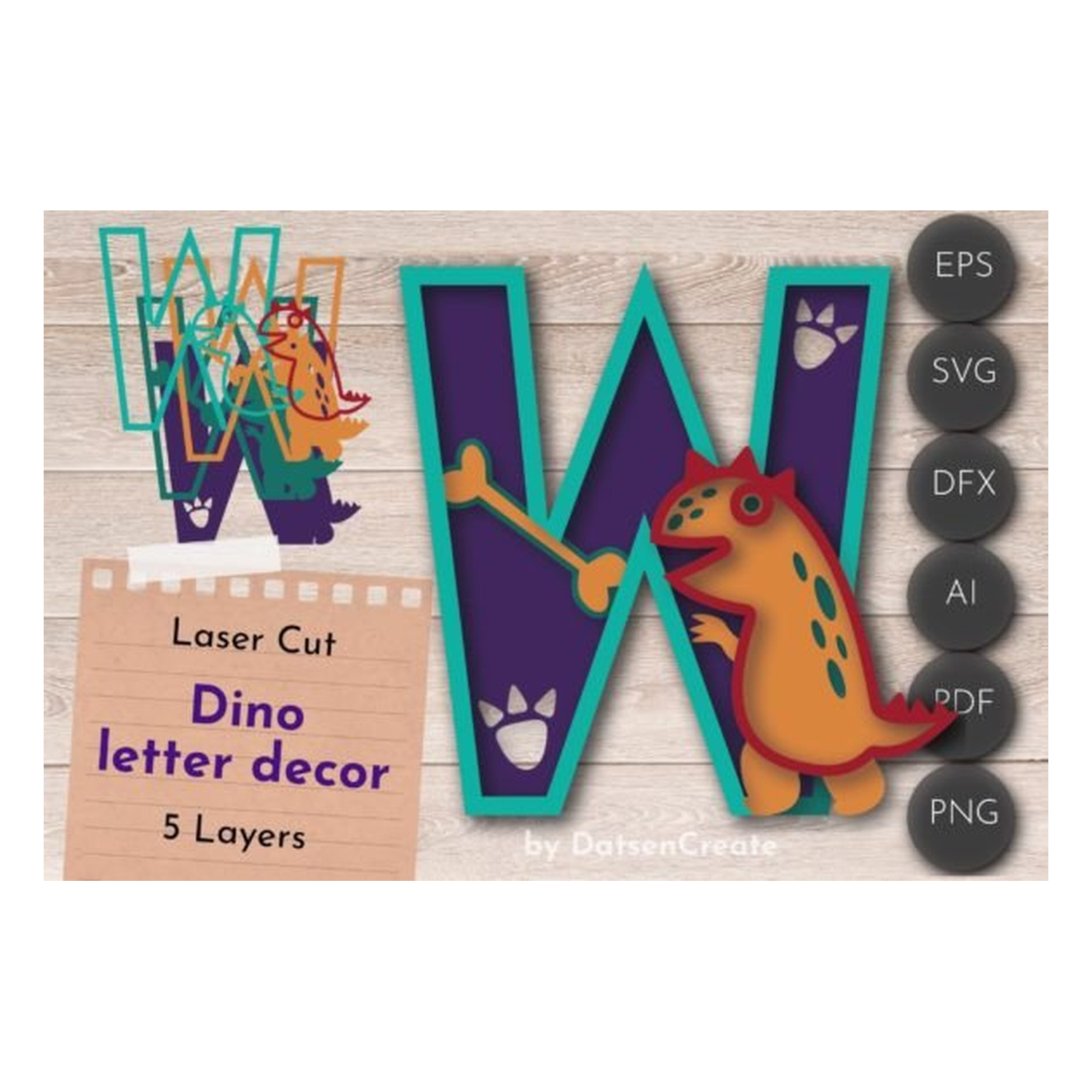 LETTER W Dino cumpleaños