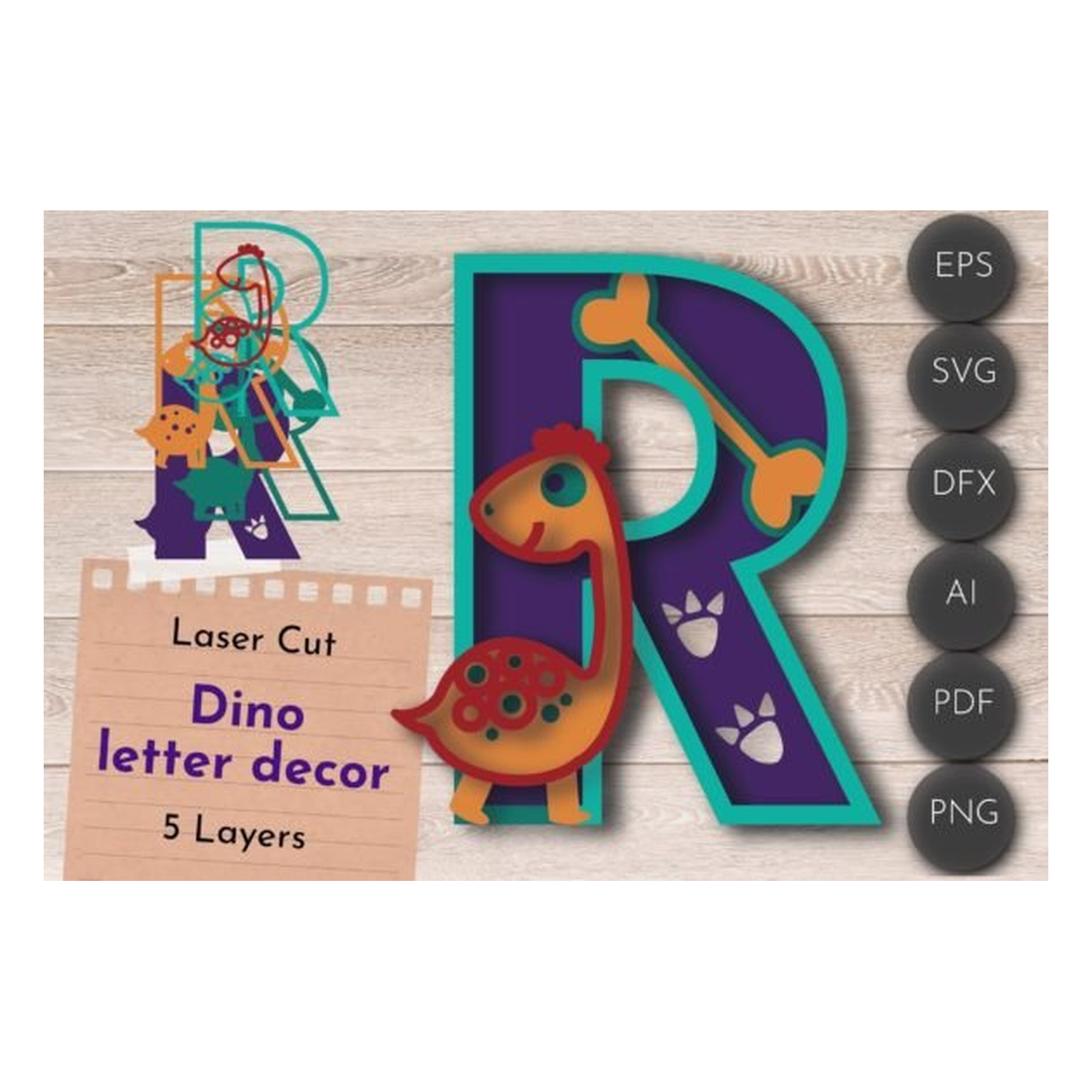 3D letter r , dinosaur cumpleaños