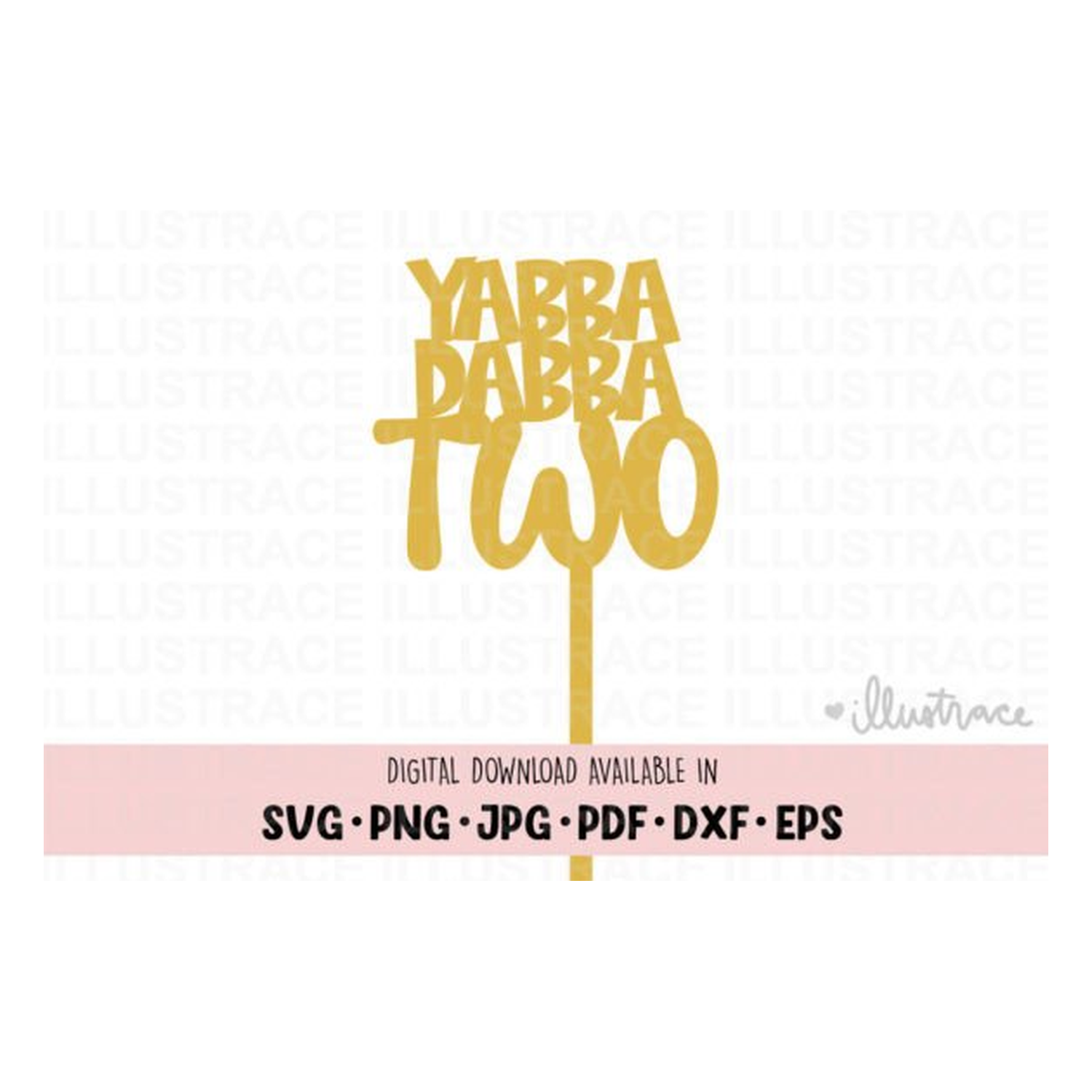 Yabba Dabba Two Cake Topper Topper