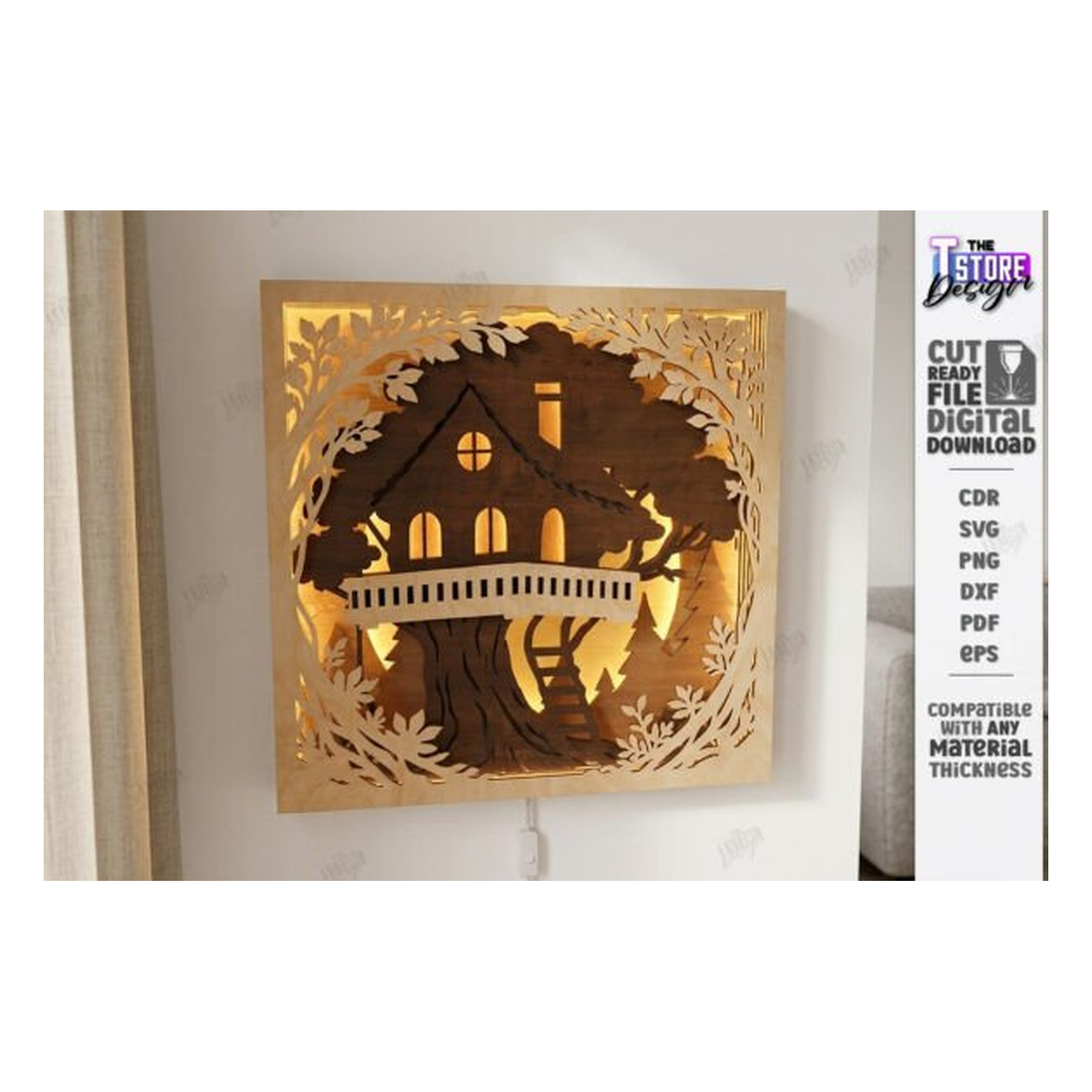 3D layered light caja art cnc