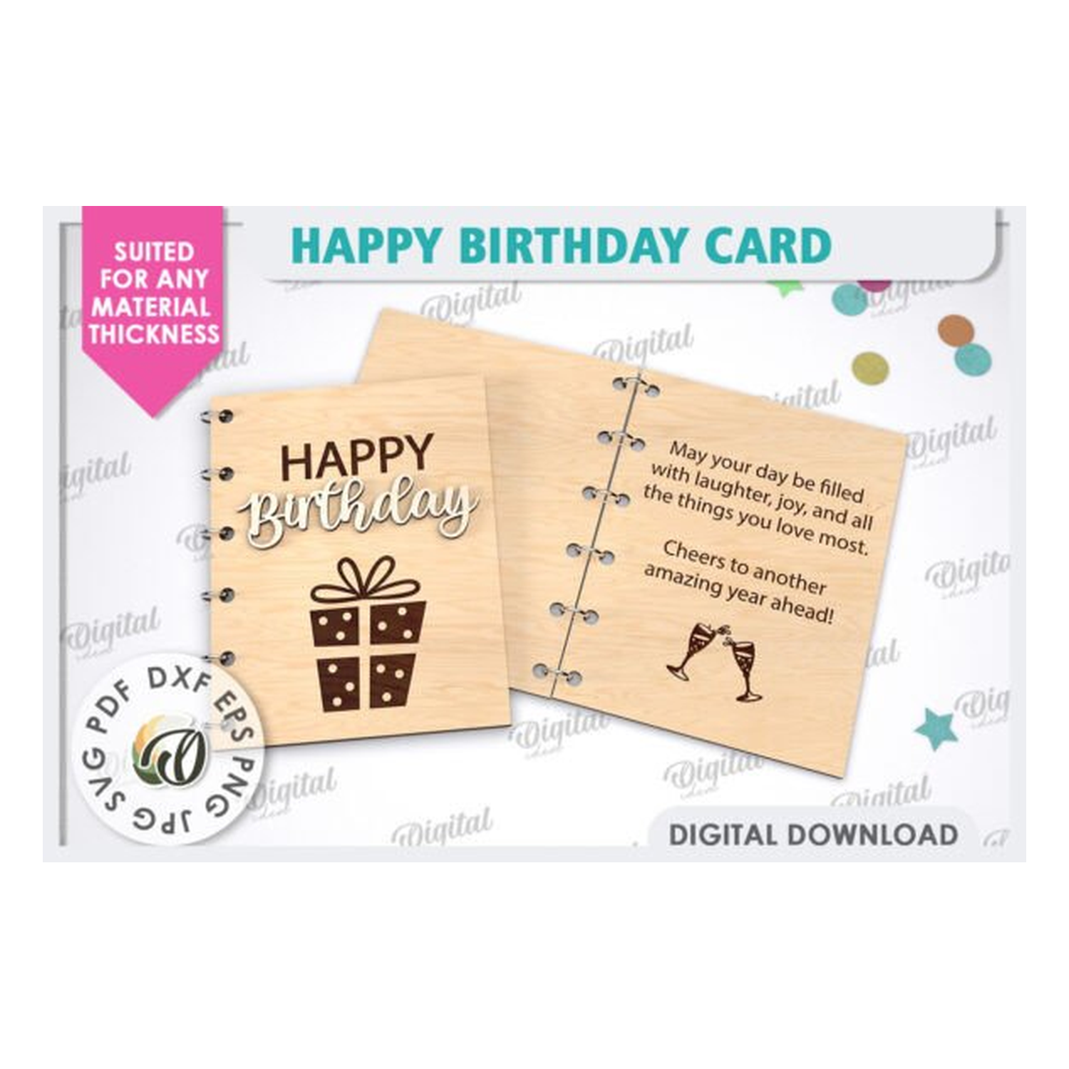 3D feliz cumpleaños card