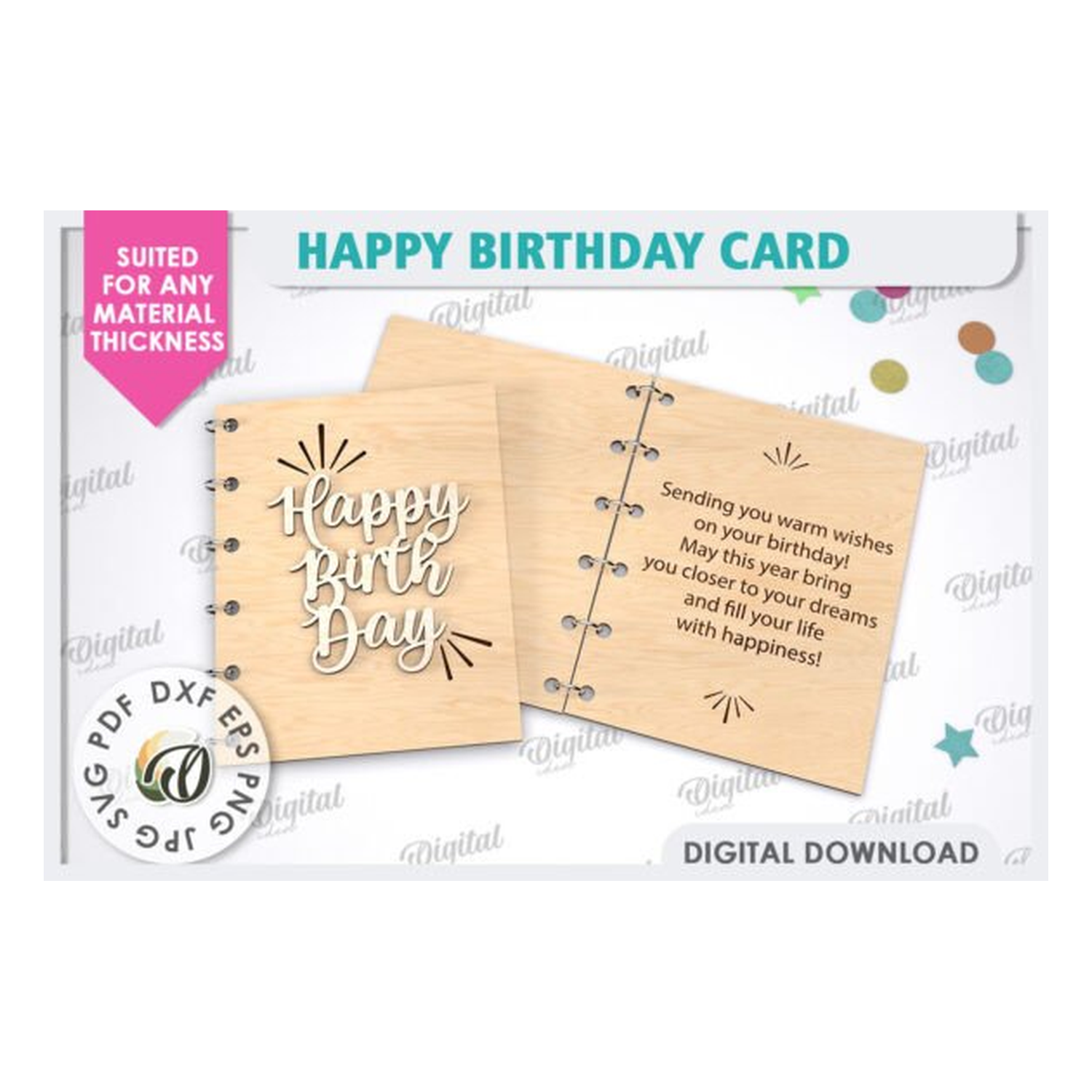 3D feliz cumpleaños card
