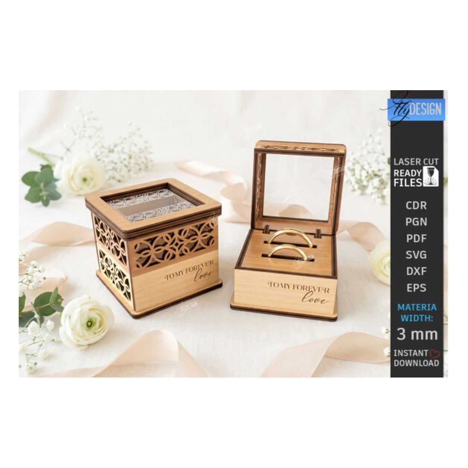 3D ring caja wedding day
