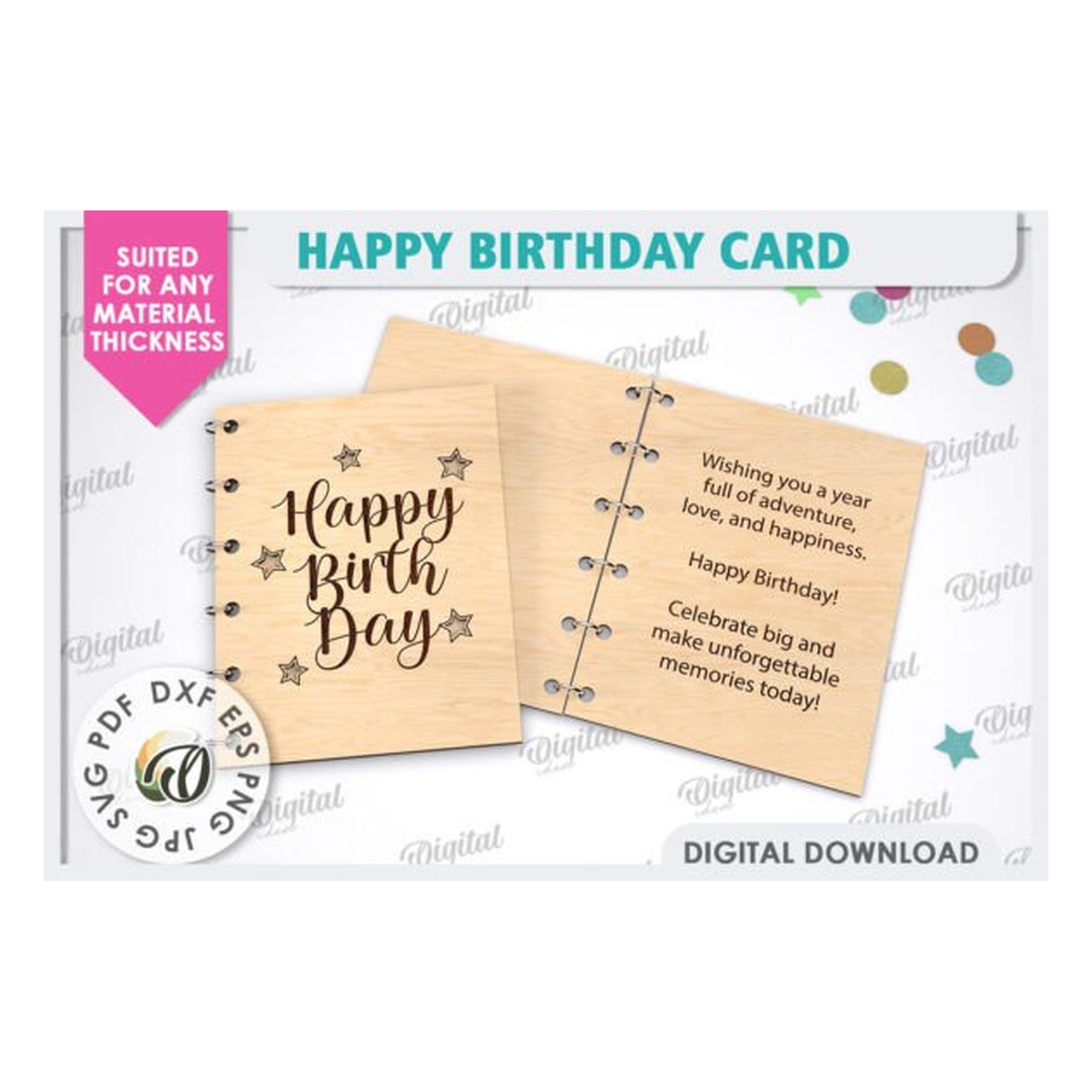 3D feliz cumpleaños card