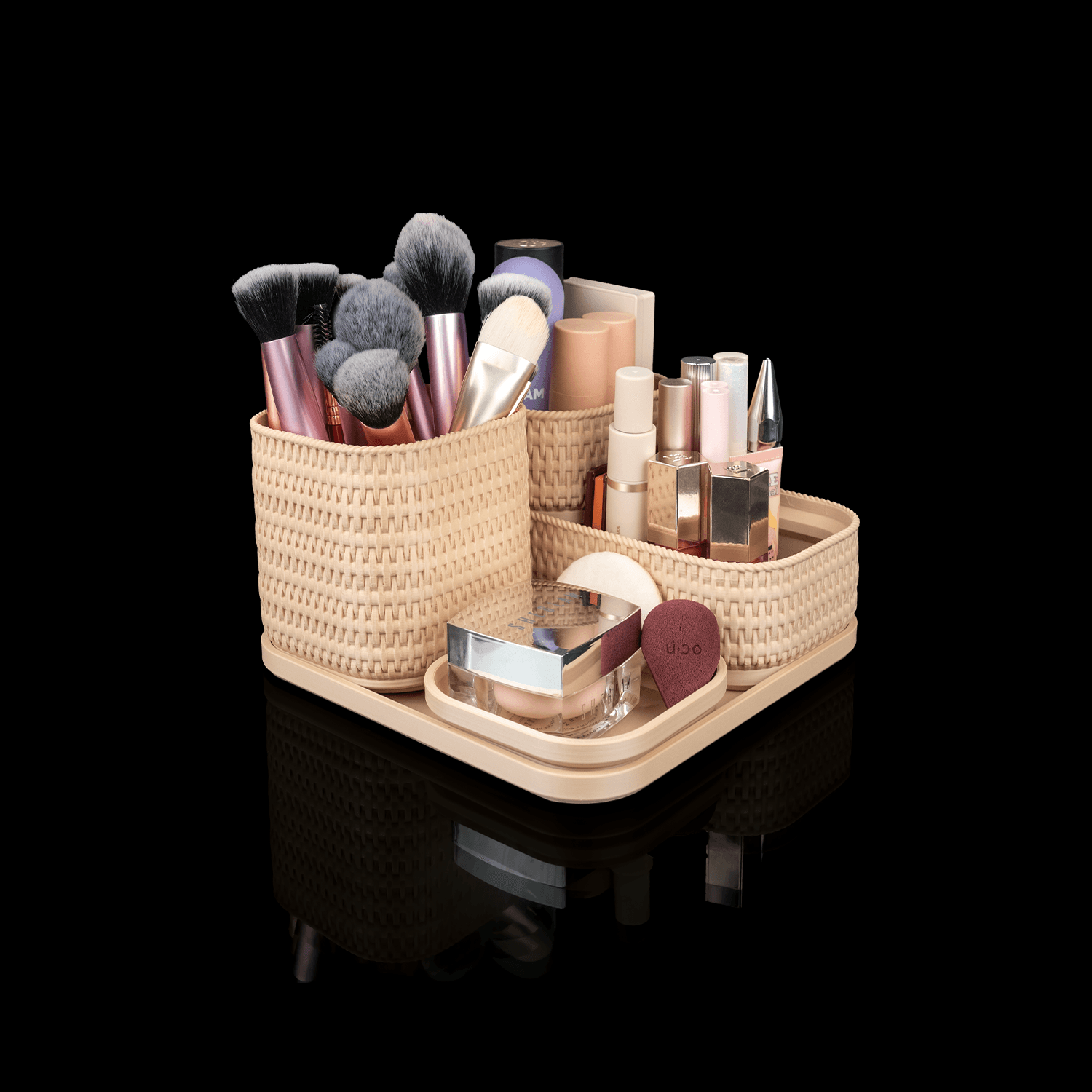 Organizador de joyas y maquillaje Rattan Glow