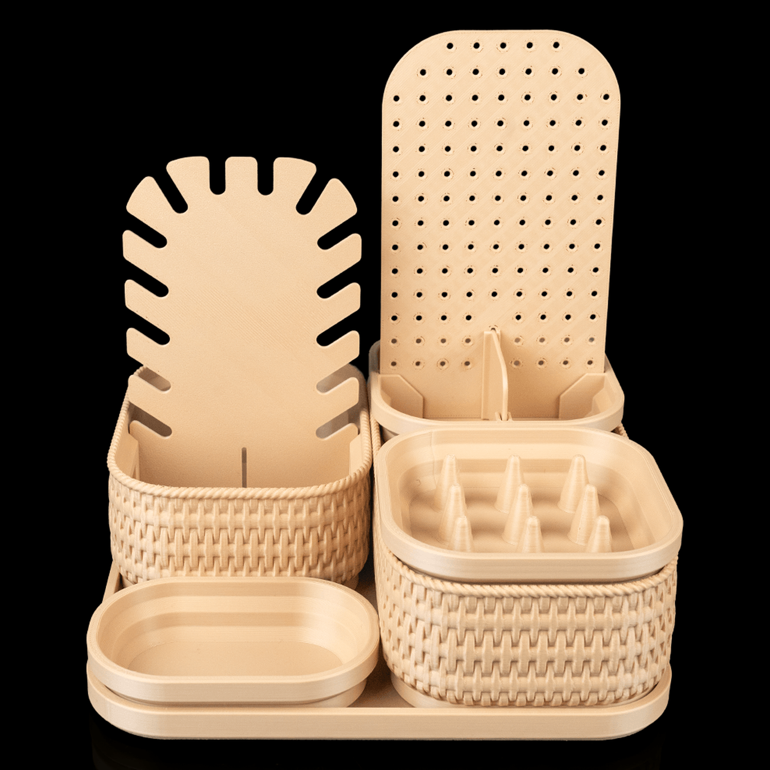 Organizador de joyas y maquillaje Rattan Glow