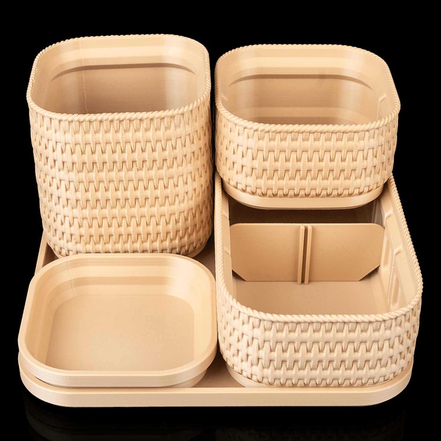 Organizador de joyas y maquillaje Rattan Glow