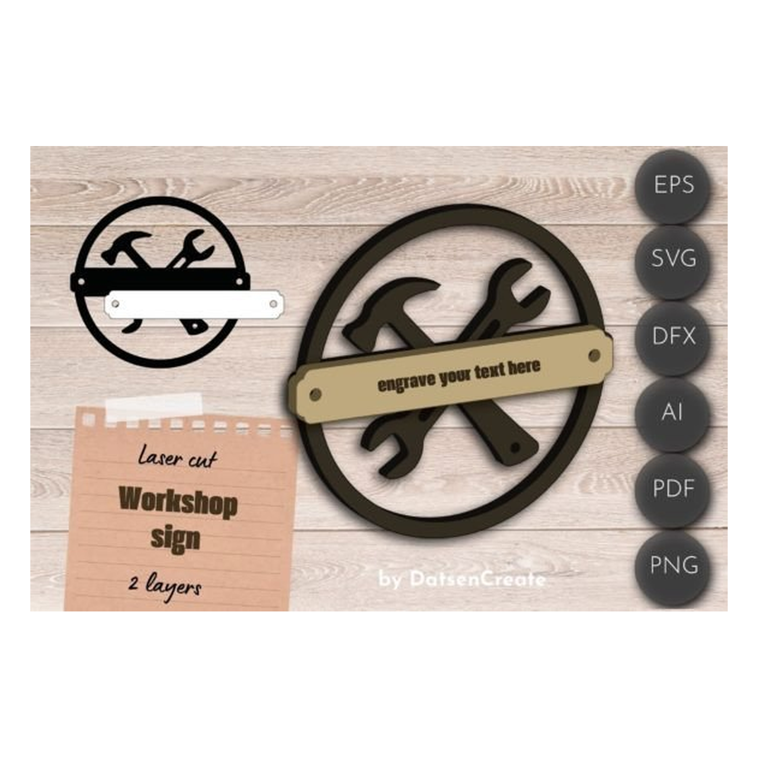 Workshop welcome cartel, repair puerta cartel
