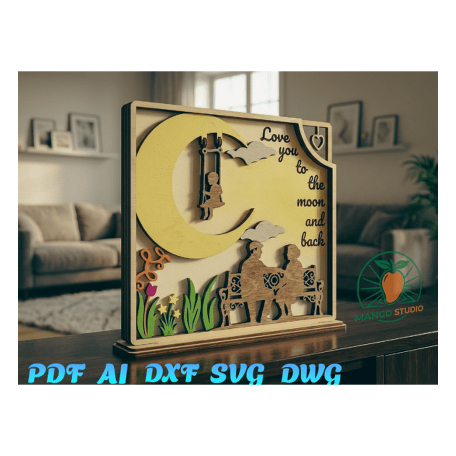 3D luna swing shadow caja