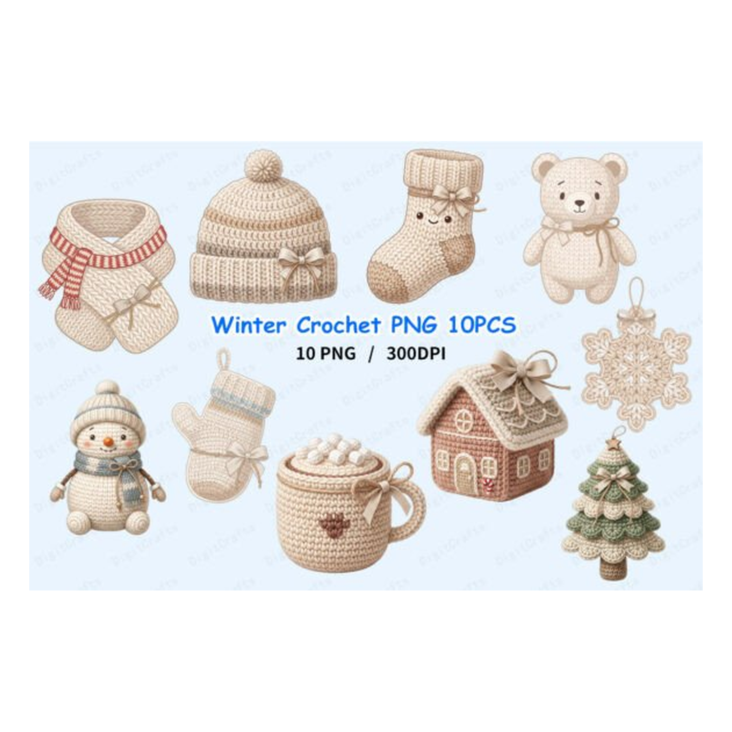 Winter crochet 10pcs