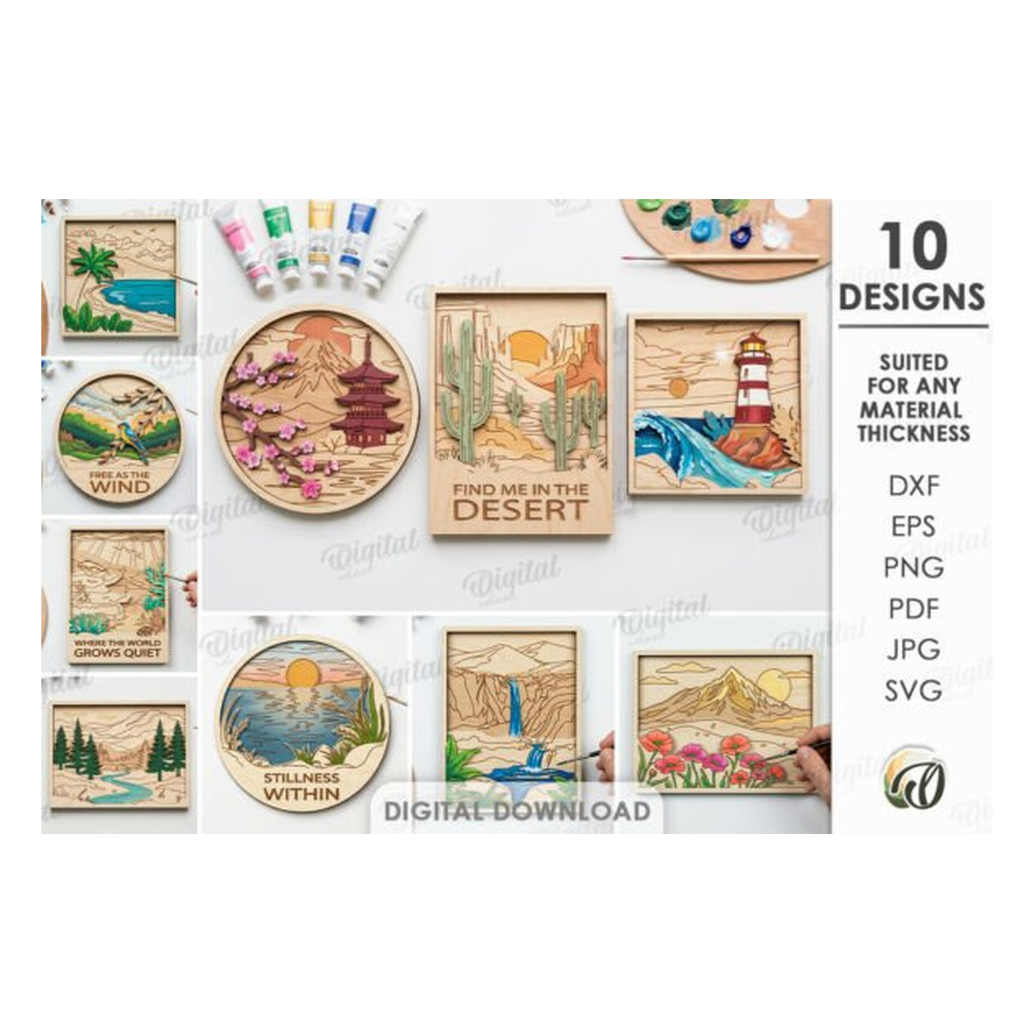 3D layered coloring carteles colección