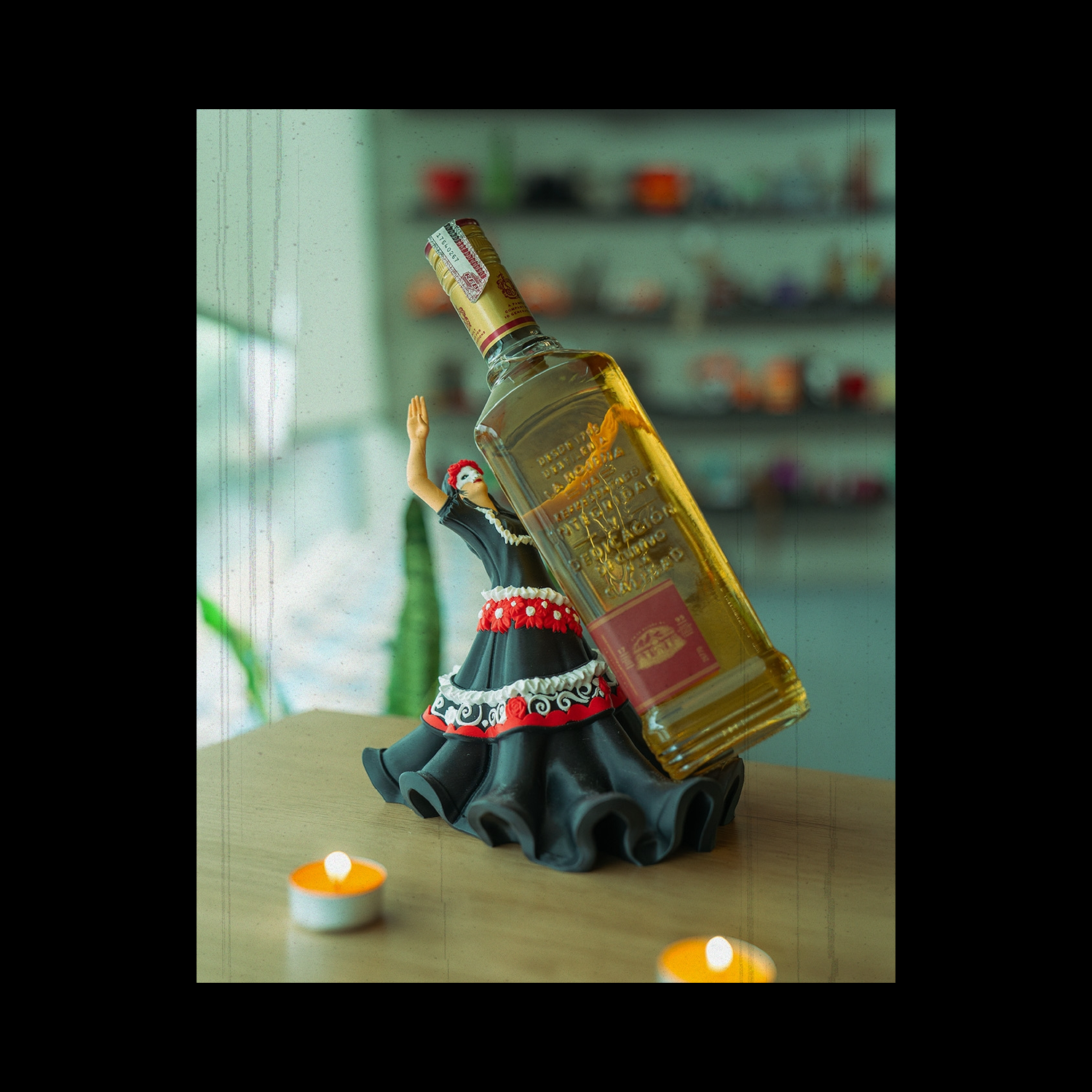 Soporte para tequila Catrina