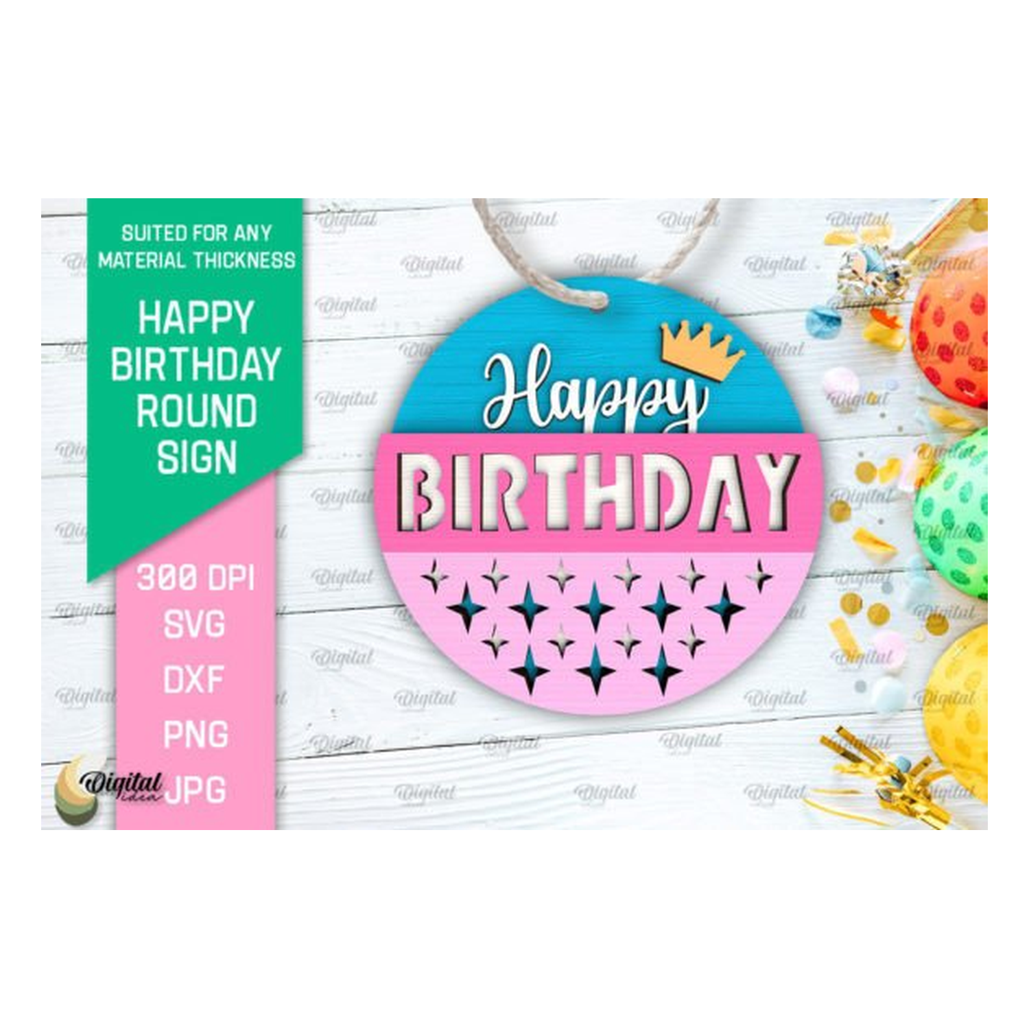 Happy Cumpleaños Round Cartel