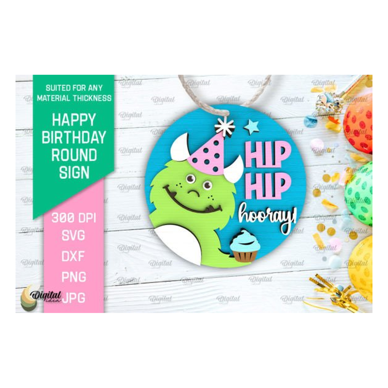 Happy Cumpleaños Round Cartel