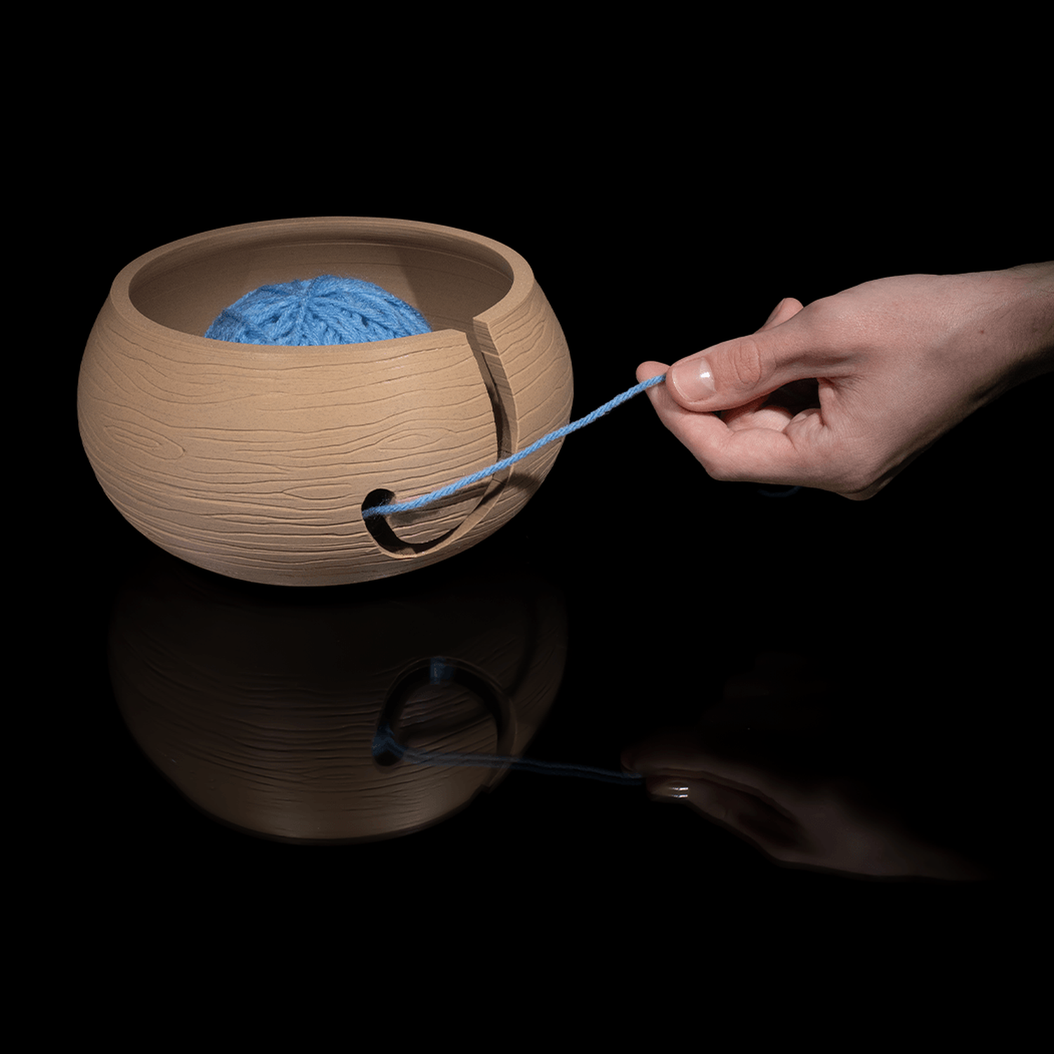 Wooden Kit — Cuenco para ovillos con estuche para ganchillo