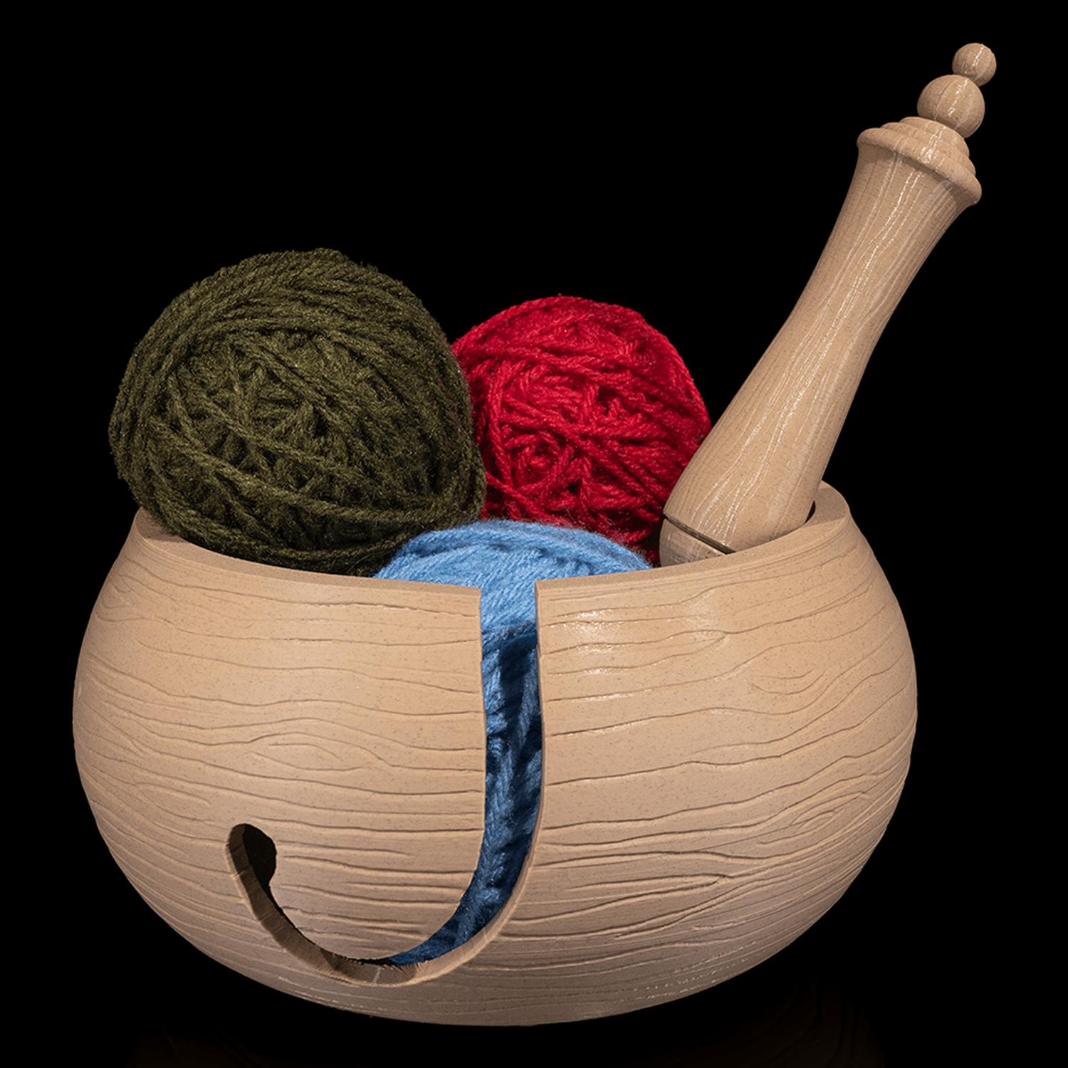Wooden Kit — Cuenco para ovillos con estuche para ganchillo