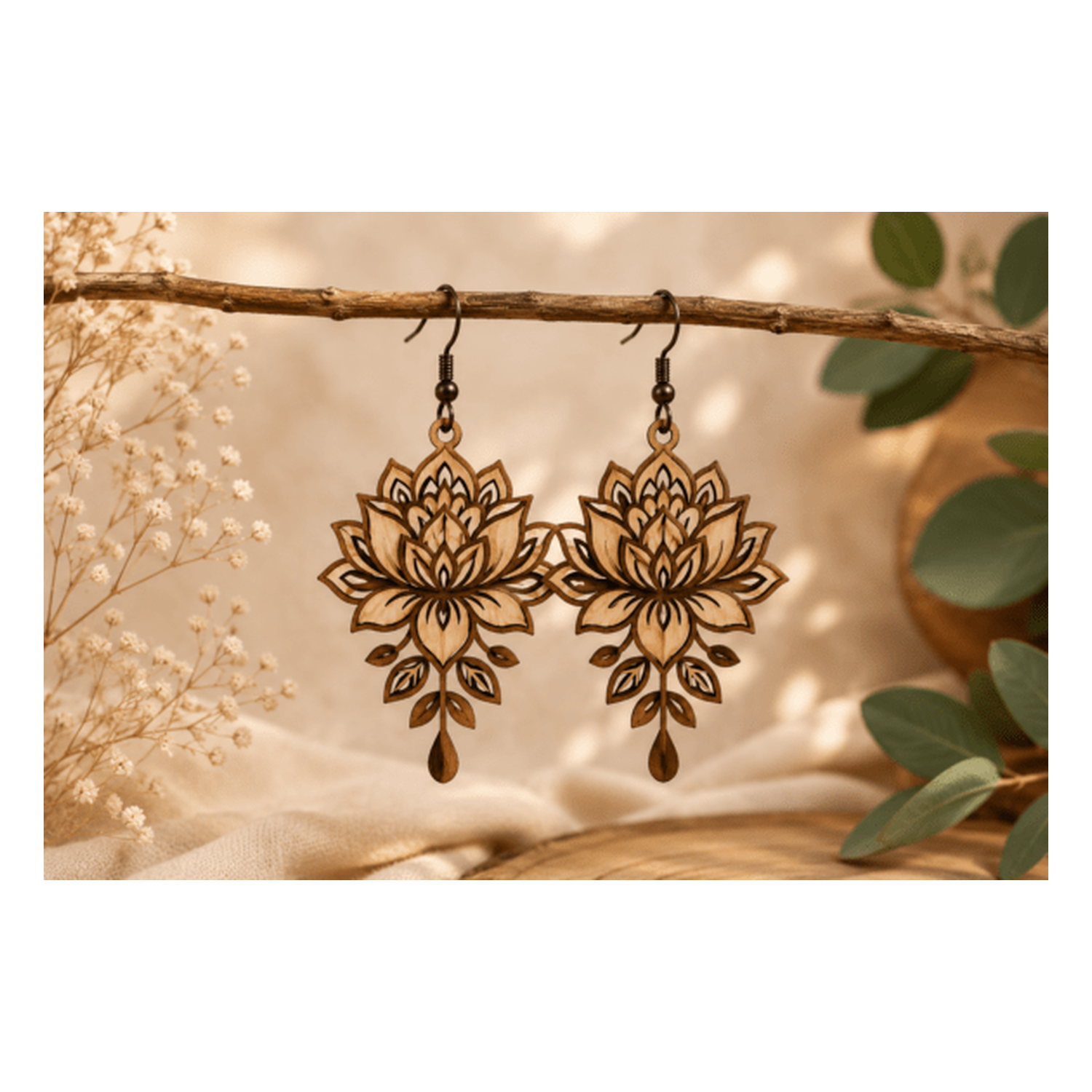 Luxury Hanging de madera Lotus pendiente