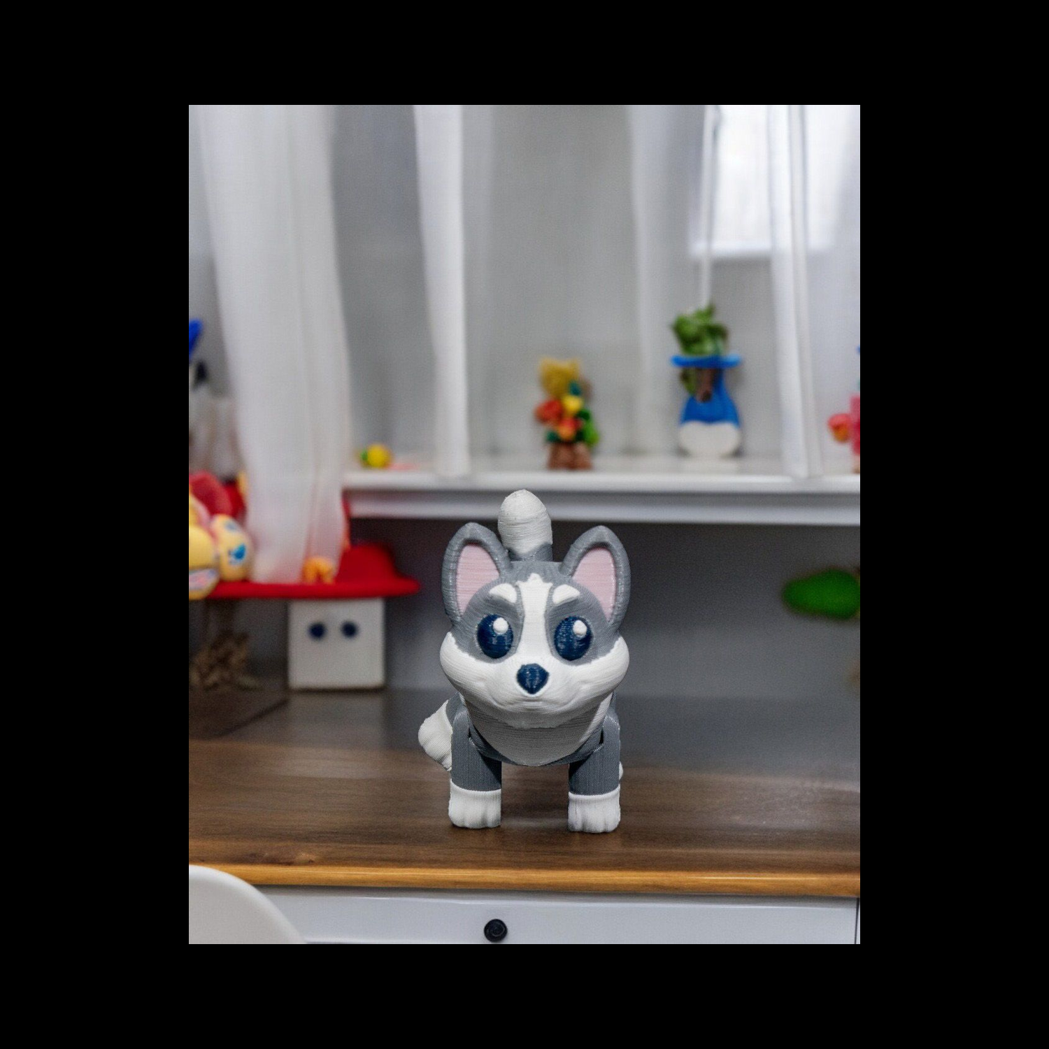 Figura decorativa de perro Sled
