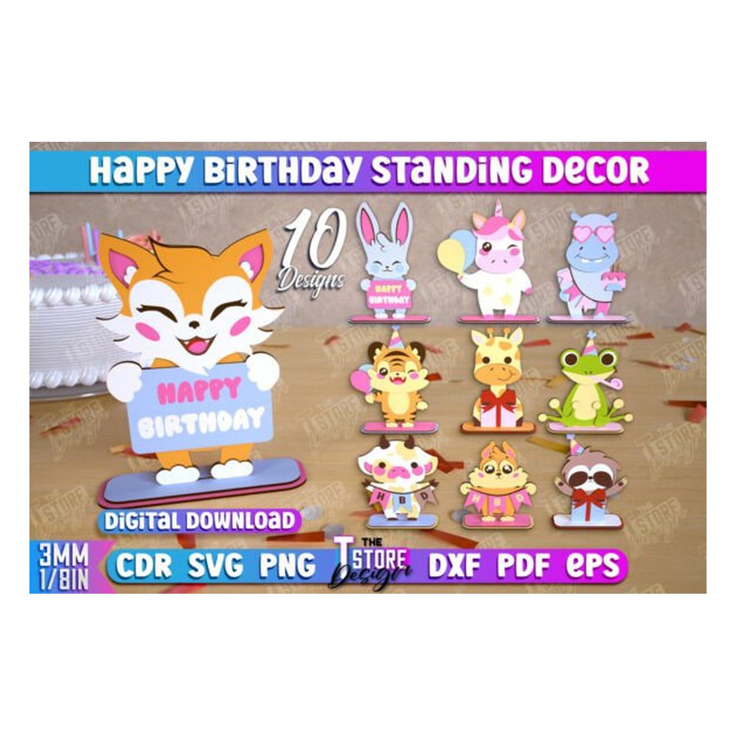 Happy cumpleaños Standing Decor colección